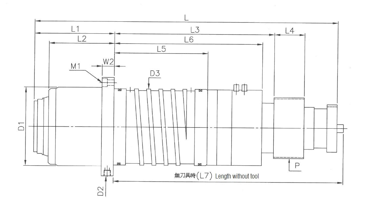 /milling turning spindle outer dimensions